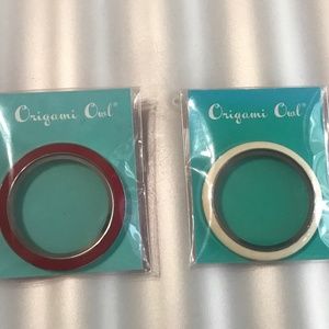 Silver, 1 Red & 1 White, enamel locket faces, large Origami Owl: 2 for 1 price